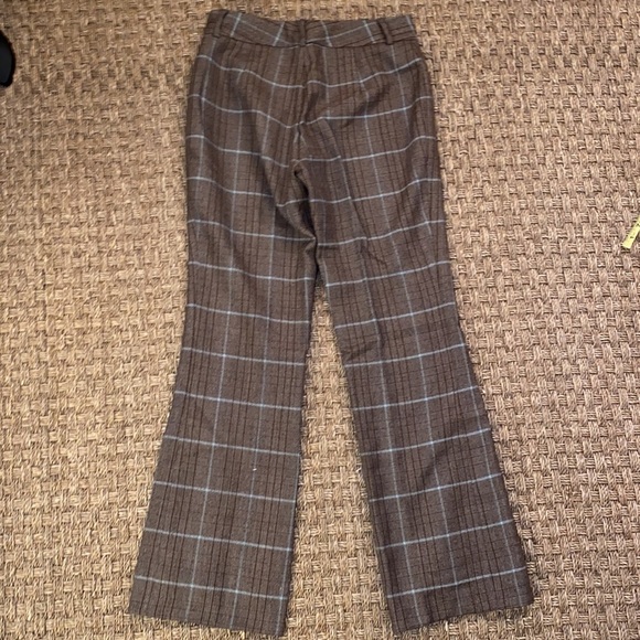 Banana Republic vintage brown/blue plaid wool blend boot cut pant sz 6 - Picture 7 of 8